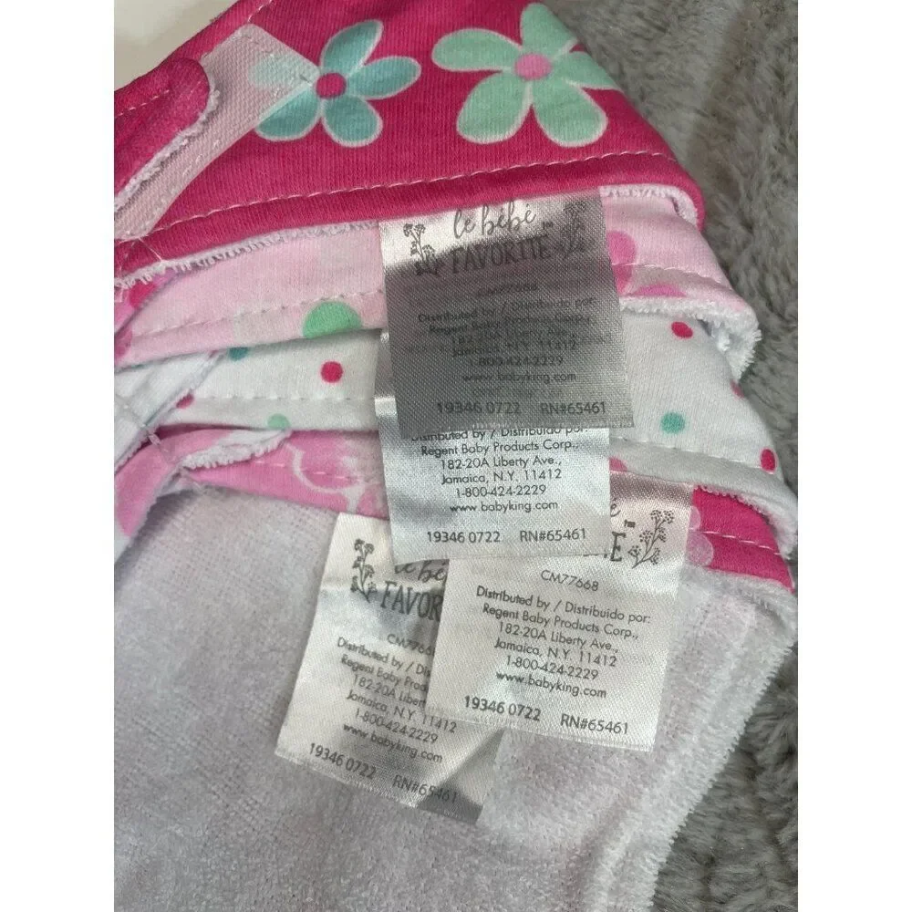 le bebe Favorite 4 pack Assorted Bandana Bibs Baby Girl Pink